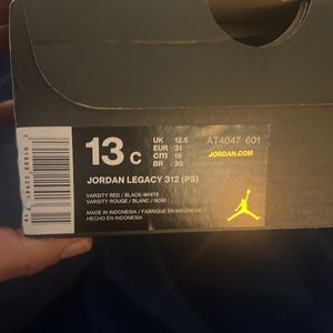 Nike- kids Red Jordan Legacy 312- size 13